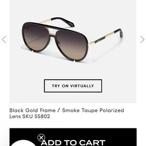 High Profile- Quay Black Aviator Sunglasses- Polarized